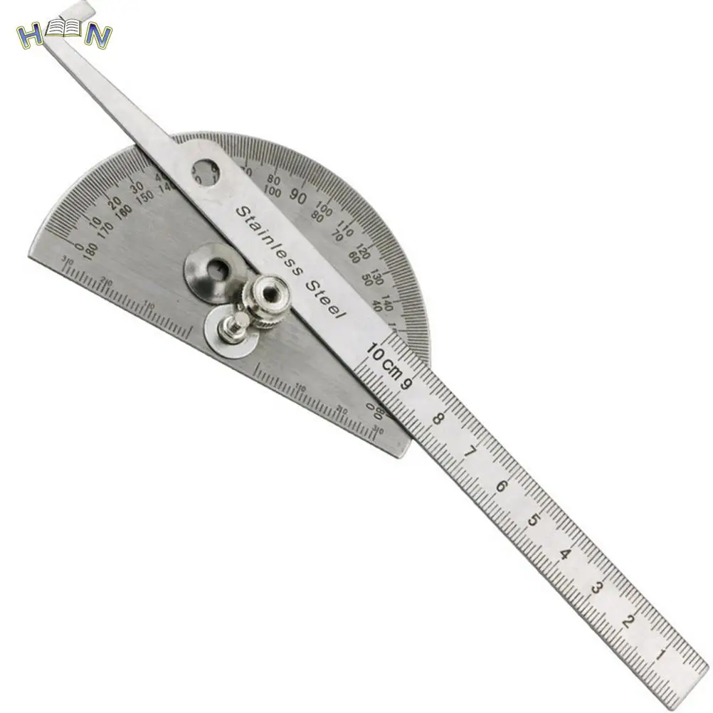 10cm Stainless Protractor Round Head Angle Finder Craftsman Rule Ruler Machinist Tool Professional 0-180 degrees Protractor