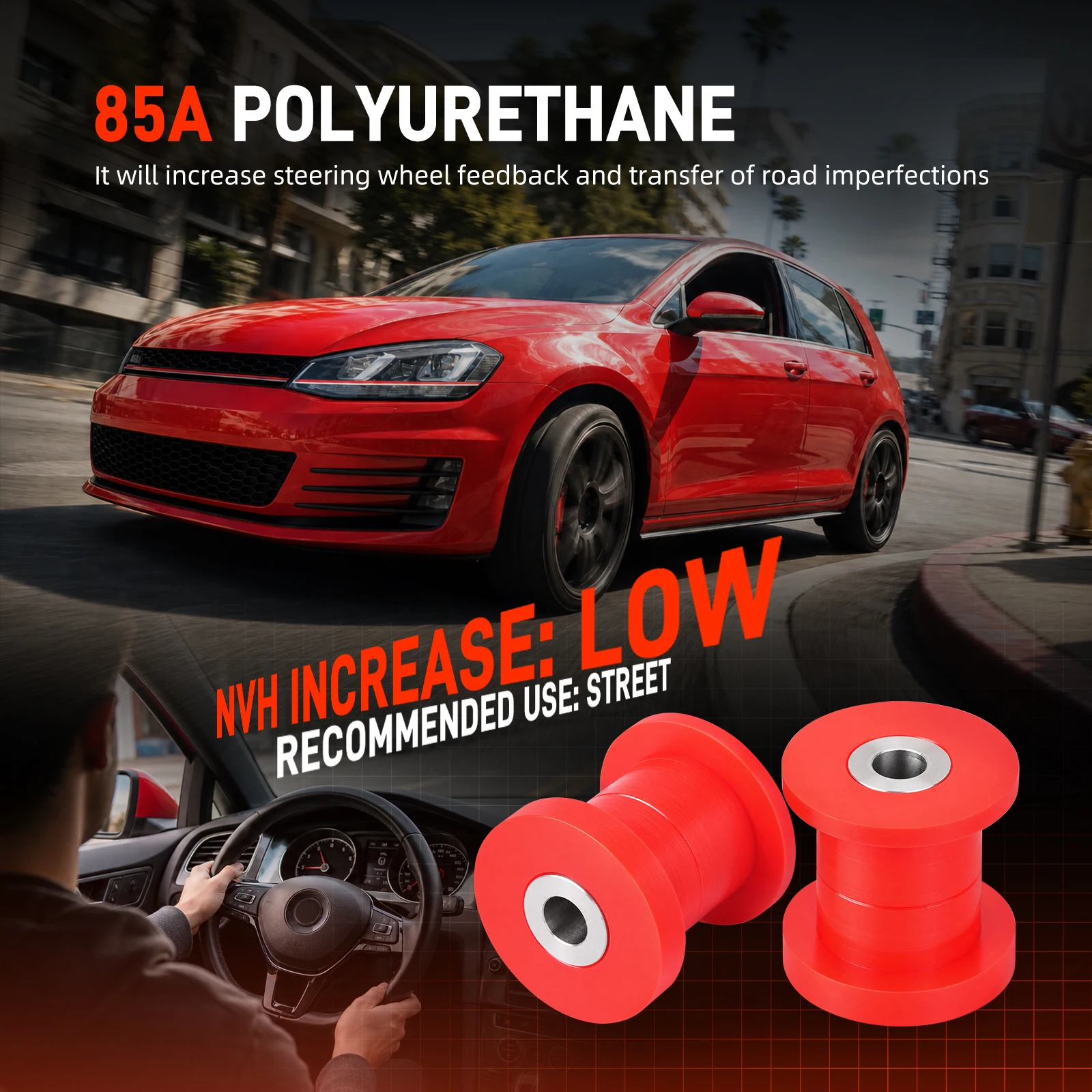 BEVINSEE 85A Polyurethane Front Control Arm Front Bushings for Audi A3/RS3 8V TT/TTS for VW for Golf Mk7 for Seat/Cupra Leon5F