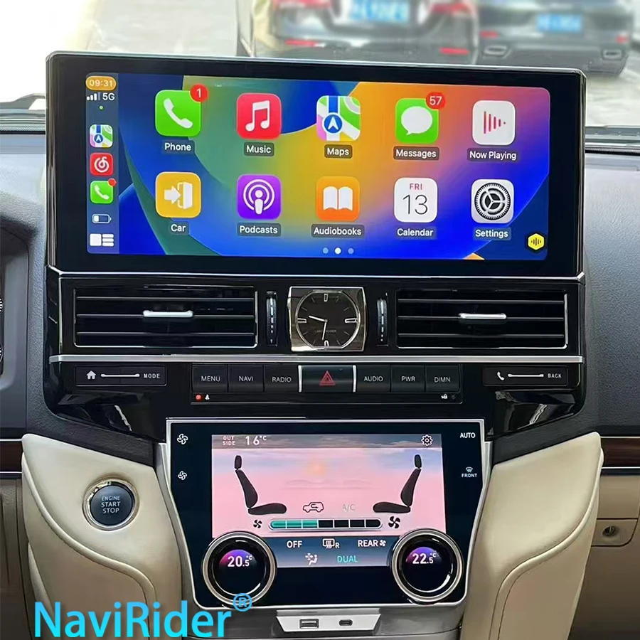 16.2Inch Android 14 LCD With Air-conditioned Screen Qled Screen For Toyota Land Cruiser LC200 2007-2022 Fast Charge Multimedia