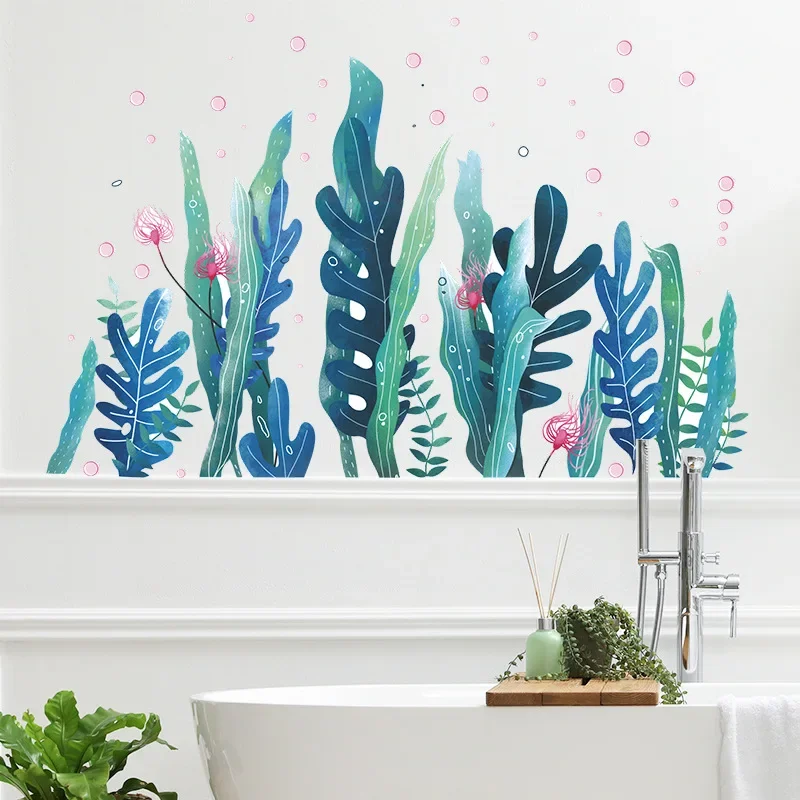 Cartoon Underwater World Coral Children's Room Bathroom Bedroom Home Wall Decoration Wall Sticker Self-Adhesive