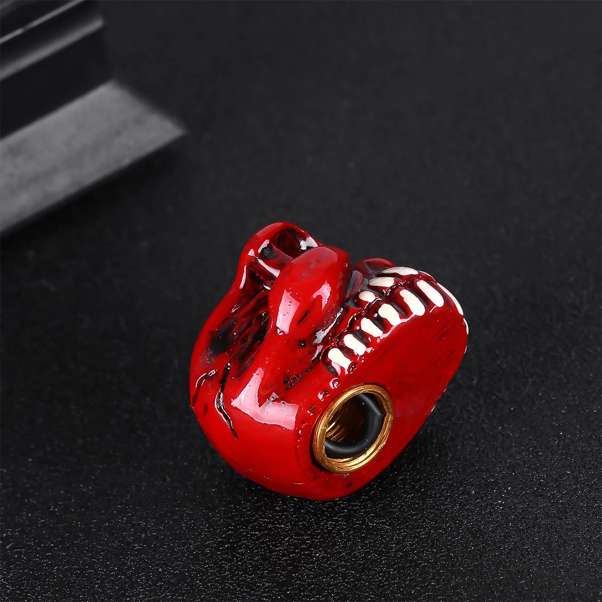 

1 Set Skull Head Tires Stem Motorcycle Mouth Inflating Ghost Head Mouth Resin Motorbike Bike Accessories (Red)