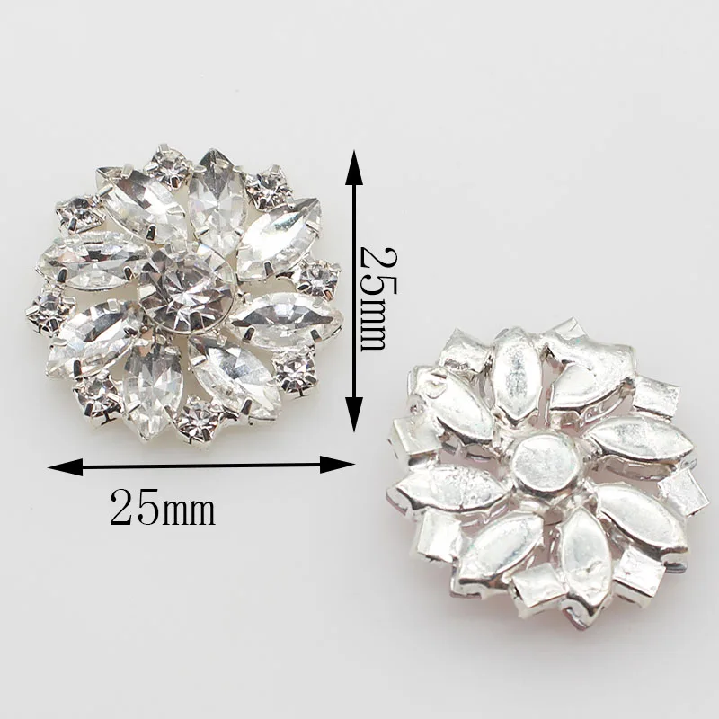 5 sztuk/partia 25mm okrągły Rhinestone zatrzaski do odzieży akcesoria DIY, dekoracje do szycia robótki ręcznie