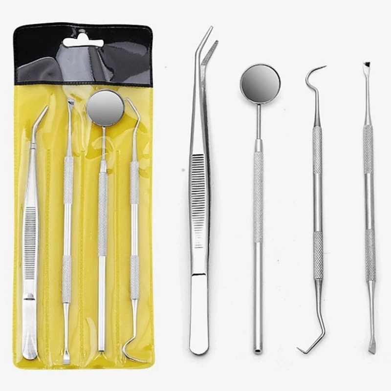 5/4/3Pcs Dental Tools Mouth Mirror Kit Dentists Pick Oral Care Kit Plaque Tartar Remover Scaler Probe Tooth Cleaning Tools