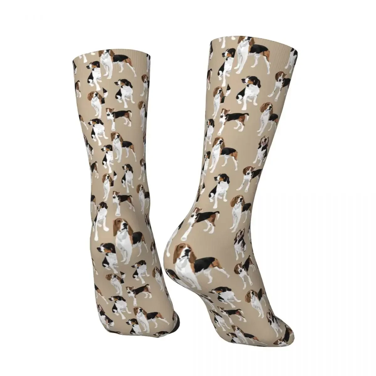 All Seasons Treeing Walker Coonhound On Tan Socks Sport Middle Tube Socks Fashion Stockings for Men Women Valentine's Day Gifts