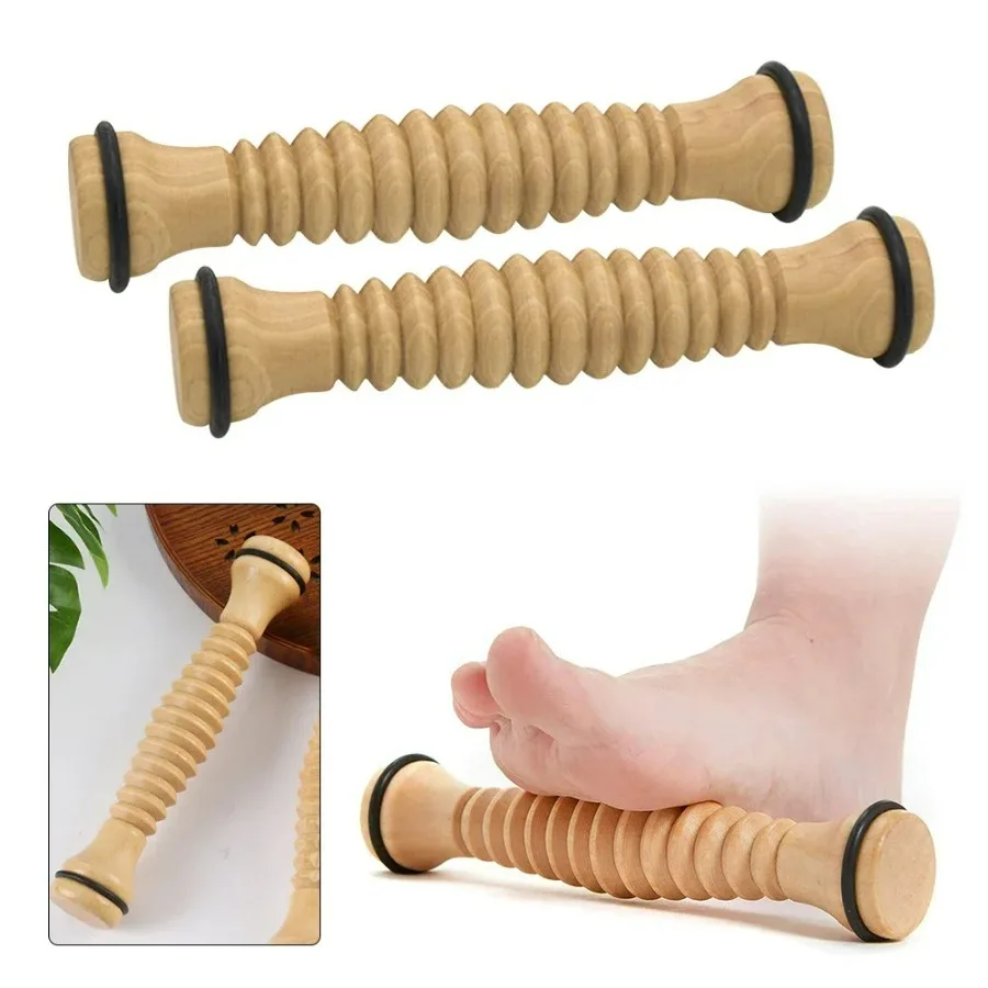 1Pc Wooden Foot & Body Massage Roller, Manual Muscle Relaxation Tool for Legs Back, Lightweight Travel Gym Essential Gift