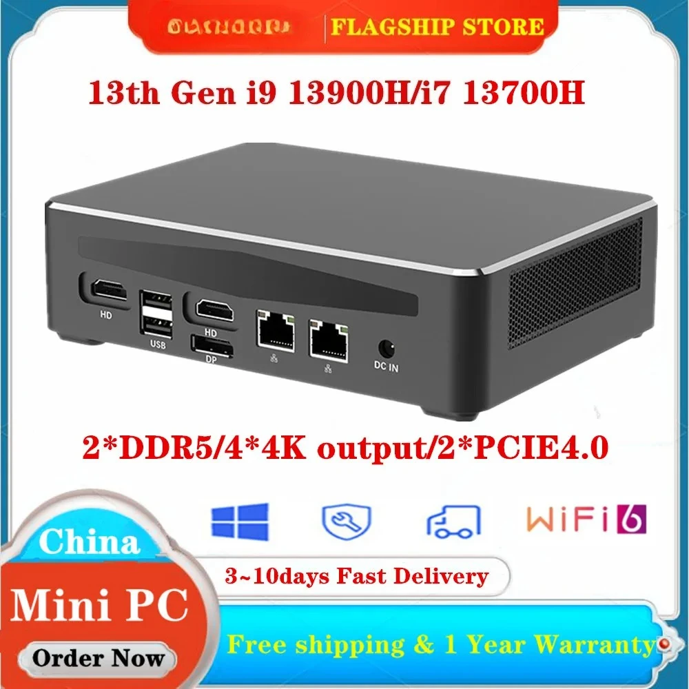 

Topton 13th Gen Mini Gaming PC i9 13900H i7 13700H Intel Thunderbolt 4 DDR5 DDR4 PCIE4.0 Gamer Computer 2*2.5G LAN 4*4K WiFi6