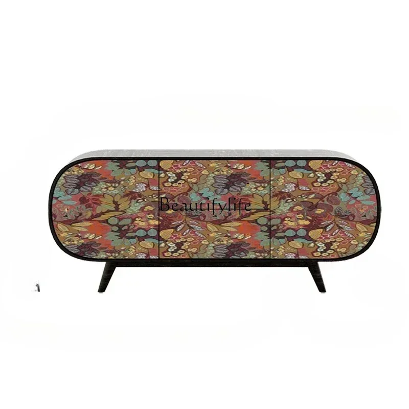 

LXStyle Retro Solid Wood Decorative Hallway Storage Cabinet Bedroom Bed Front Cabinet OrderSSS