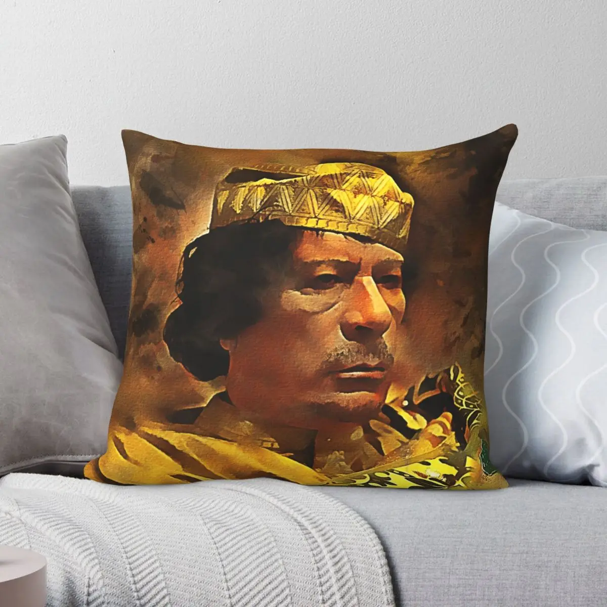 معمر القذافي المخدة البوليستر الكتان المخملية نمط البريدي ديكور كيس وسادة وسادة السيارة غطاء #1