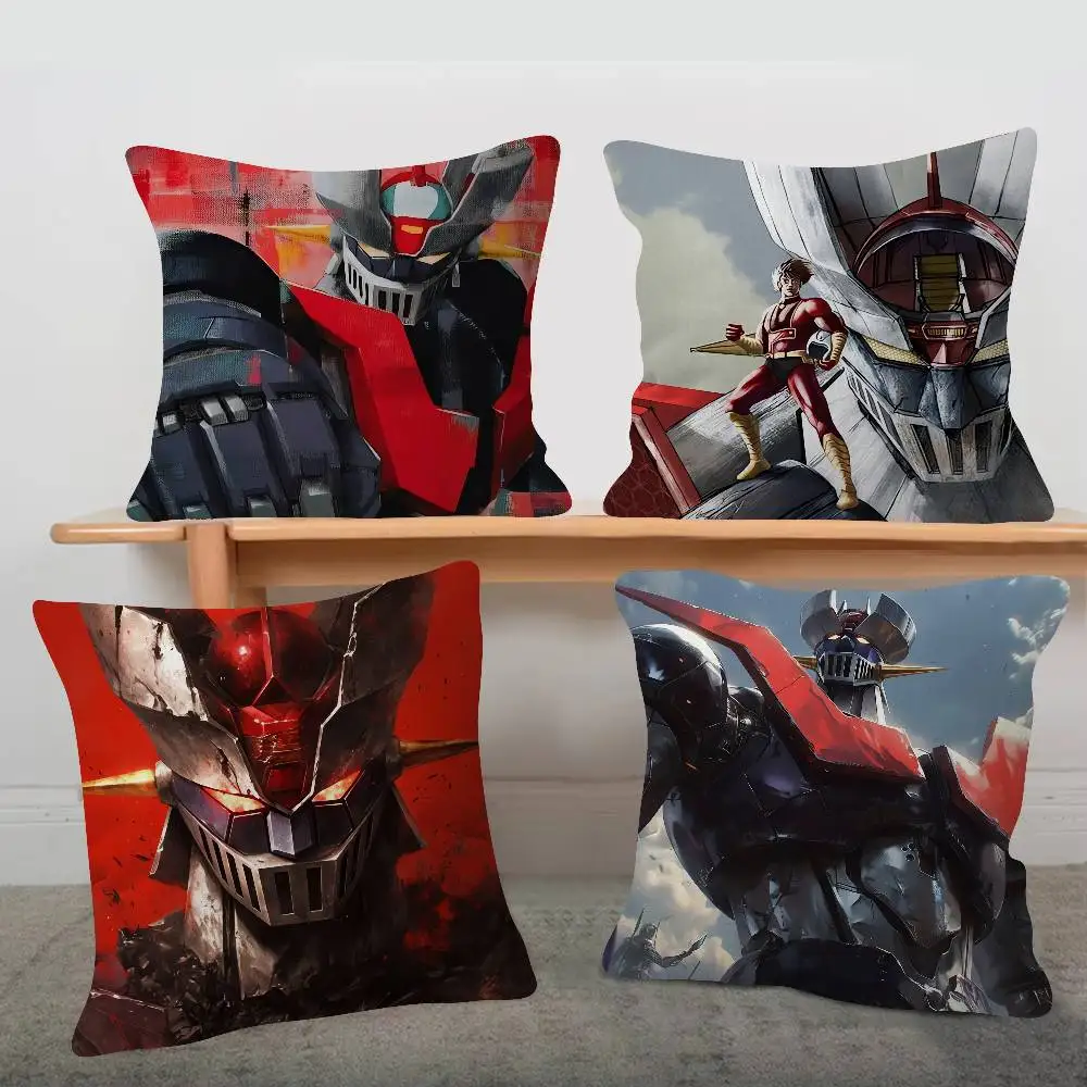 Anime Mazinger Z Cartoon Series Square Pillowcase Soft Waist Sofa Cushion Cover Bedroom Room Pillowcase