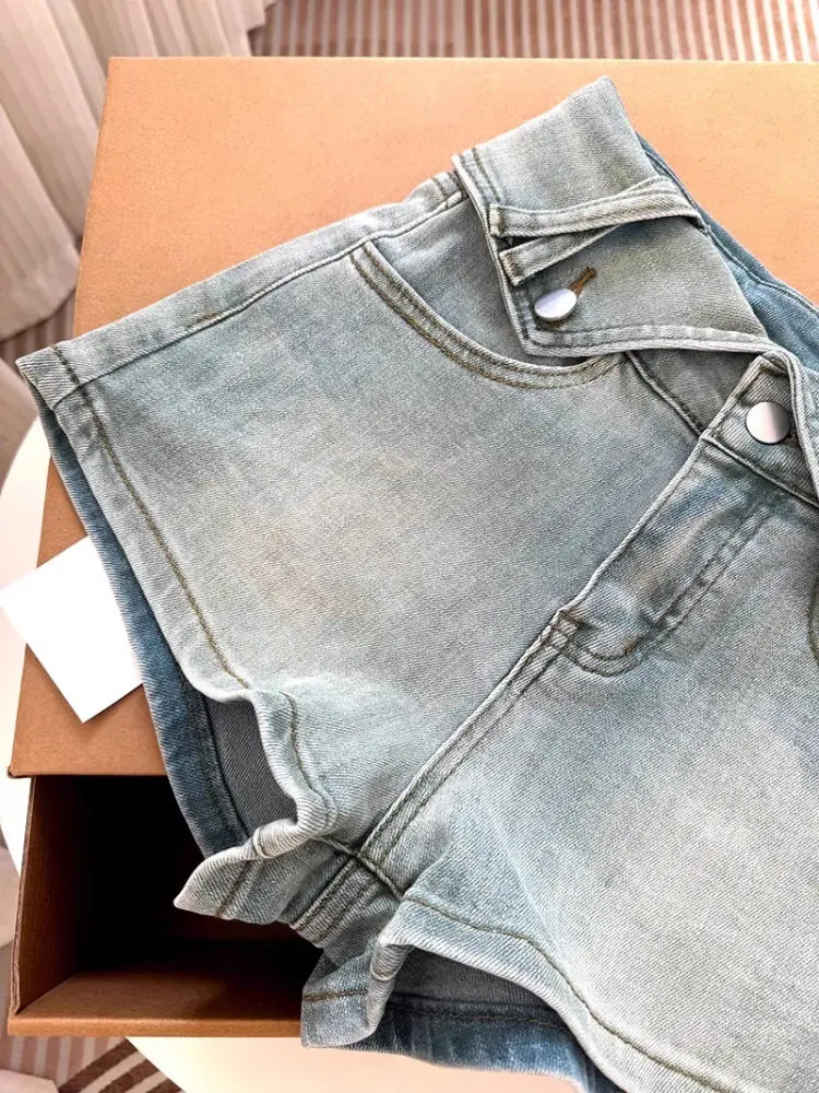 Women Blue Y2k Mini Denim Shorts Vintage Micro Jeans Shorts 2000s Gyaru High Waist Hot Cowboy Pants Shorts Clothes Summer 2026