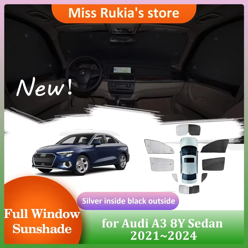 

Автомобильные солнцезащитные козырьки для Audi A3 8Y Sedan 2021 ~ 2024 2022 2023 на крыше, солнцезащитный козырек на лобовое стекло, занавеска на крыше, аксессуары