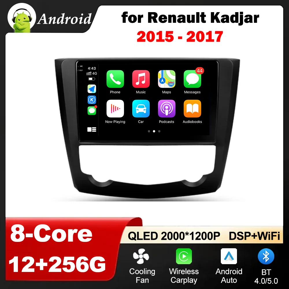 

9 inch for Renault Kadjar 2015 - 2017 Car Radio Video Mulltmedia Player GPS Navi Android OS Wireless Carplay Touch Screen WIFI