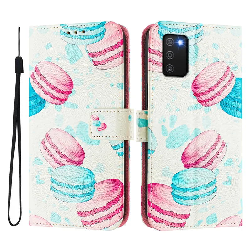 A03 casing ponsel kulit, sarung HP dicat magnetik untuk Samsung Galaxy A03s A02s A02 A01 M02 A03 Core A037F Coque