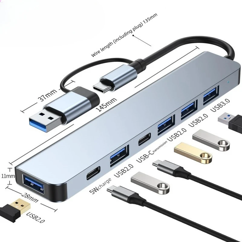 

7-in-1 docking station USB 3.0 hub notebook docking station USB extender Type-C docking station