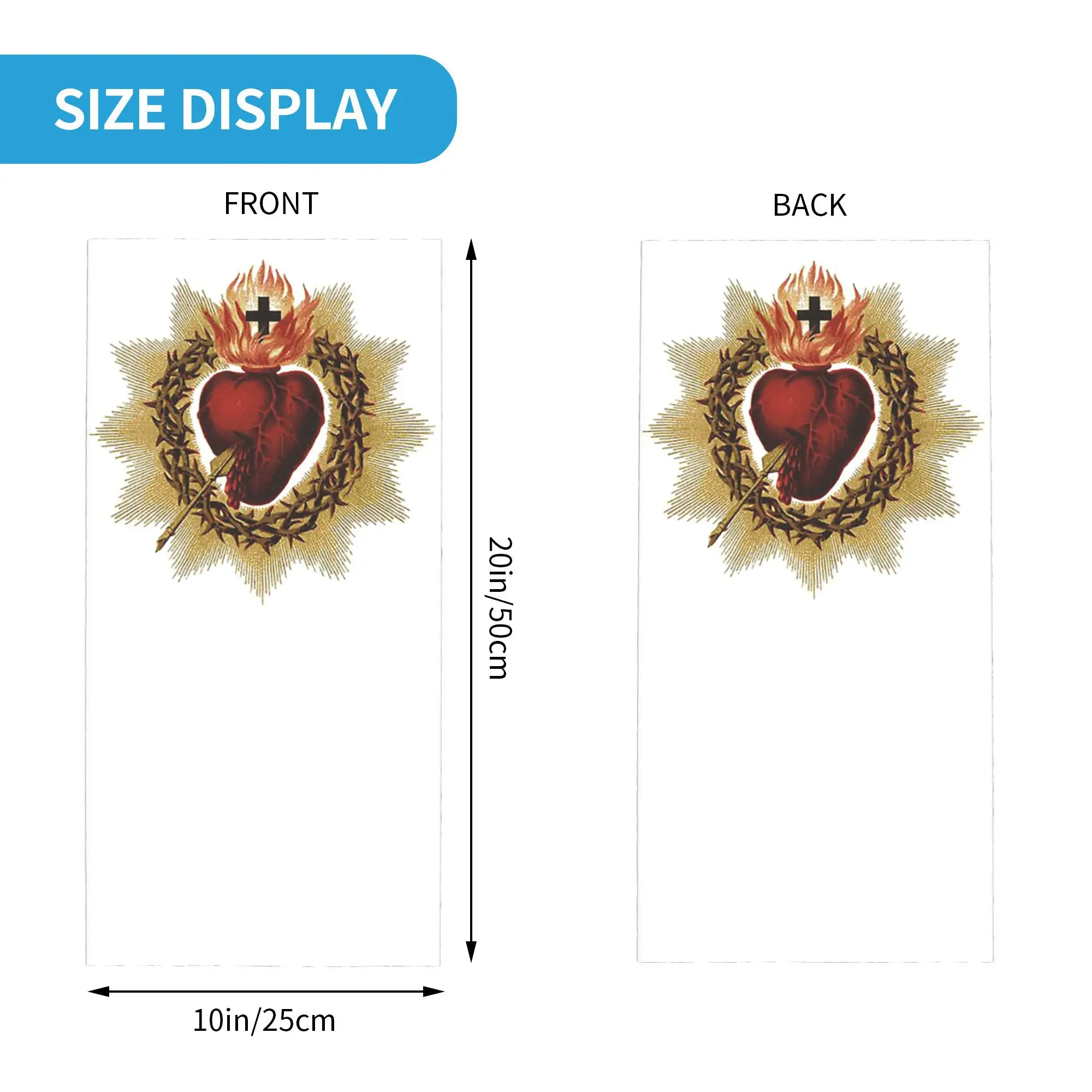 Pañuelo católico del Sagrado Corazón de Jesús, polaina para el cuello, bufanda mágica estampada, máscara facial cálida para correr para hombres, mujeres y adultos a prueba de viento