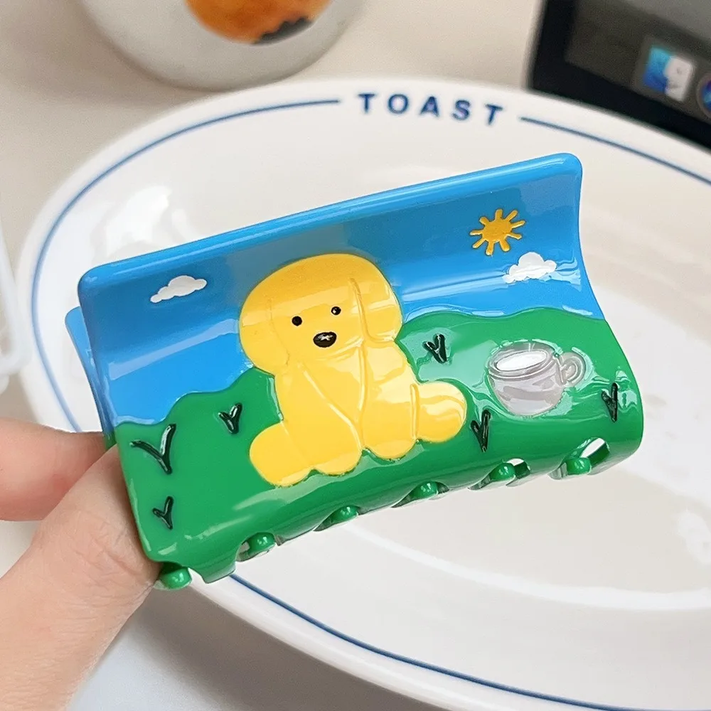 

Childishness Golden Retriever Puppy Hair Claw Korean Style Sweet West Highland White Terrier Dog Hairpin Cute Flower