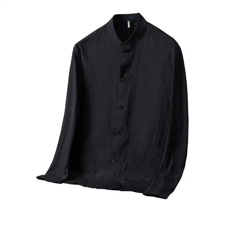 

Ultra-Thin Single-Layer Stand-Collar Men's Ice-Silk Sun-Protective Jaet Summer 2024 Faionable Urban Sle Youth ulari