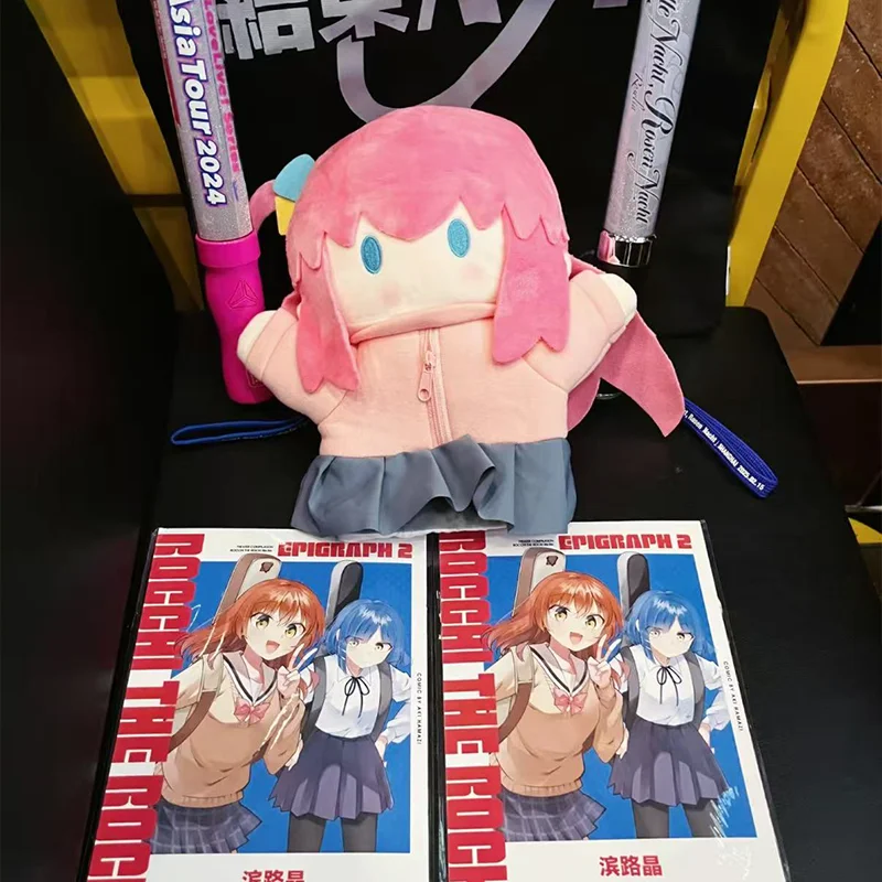 In stock BOCCHI THE ROCK! Gotoh Hitori Hand Puppet Anime Figure Cute Plush Toy Dolls Girl Christmas Gift 25cm