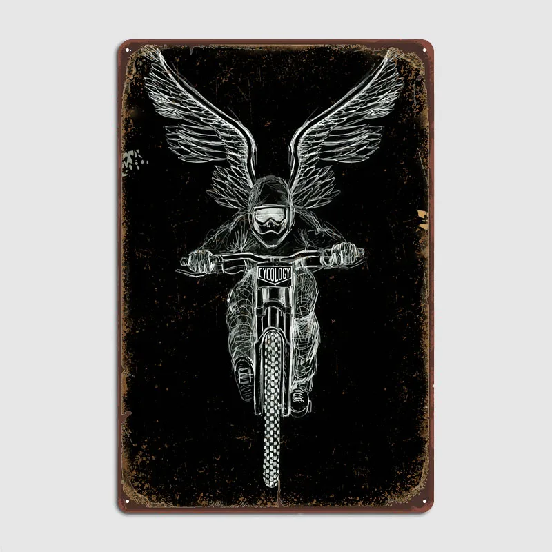 Fly By Bike Sport Poster Wall Decoration Vintage Metal Tin Signs for Pub Club Wall Decoration Man Cave Bathroom Decor Retro Room