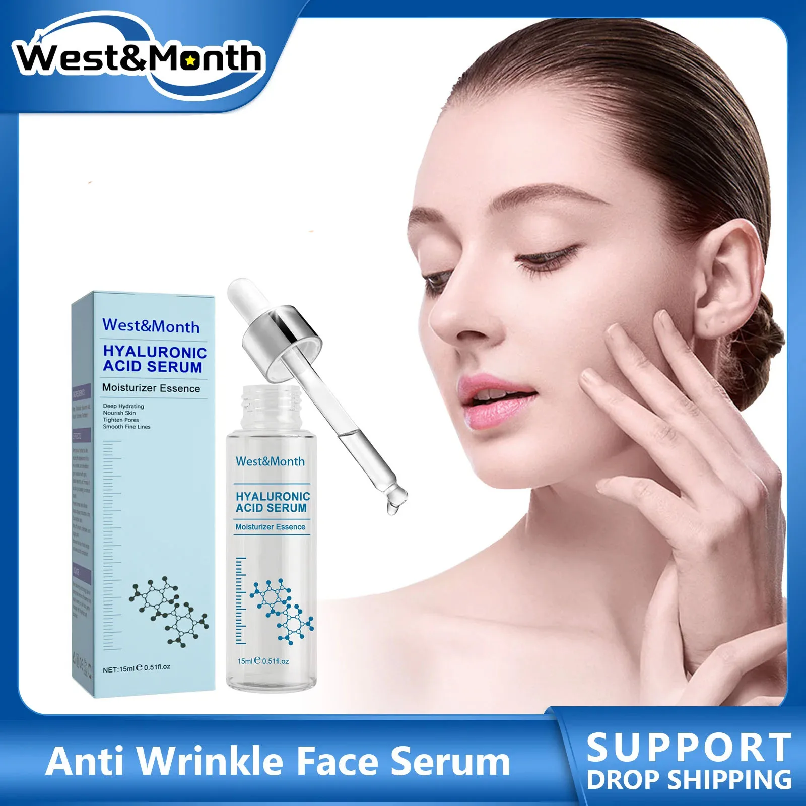Hyaluronic Acid Face Serum Reduce Fine Line Shrink Pores Tightening Wrinkle Remover Deep Hydrating Nourishing Anti Aging Essence