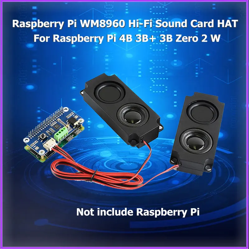 raspberry pi hi fi sound card audio de baixa potencia hat stereo encoding play decodificacao alto falante para rpi 4b 3b mais 3b zero w wm8960 01