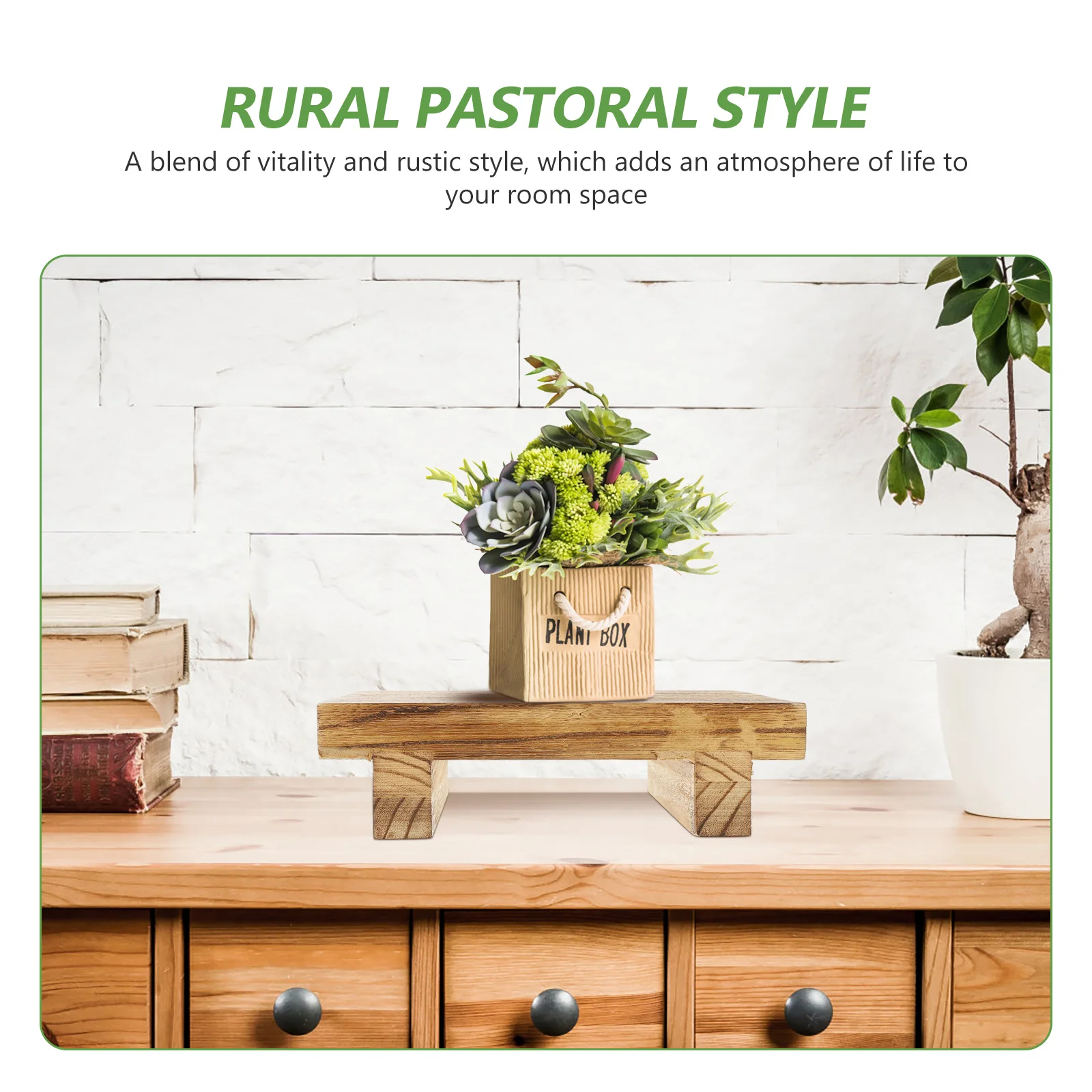 

Stool for Home Wooden Storage Bracket Desktop Stand Small Plant Child Decoration