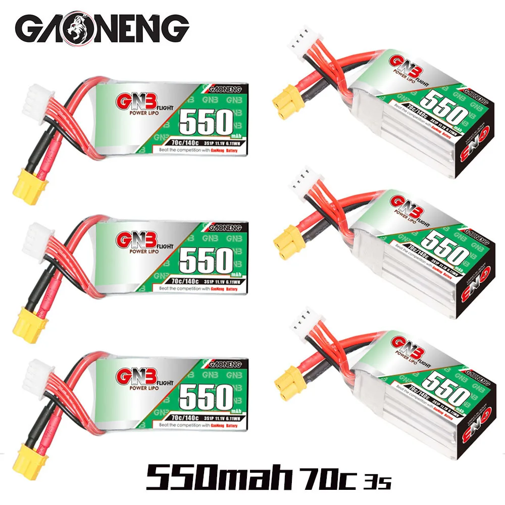 Gnb 550Mah 3S 11.1V 70c/140c Lipo Batterij Voor Torrent 110 Rc Helikopter Quadcopter Fpv Racing Drone Reserveonderdelen 2S Batterij