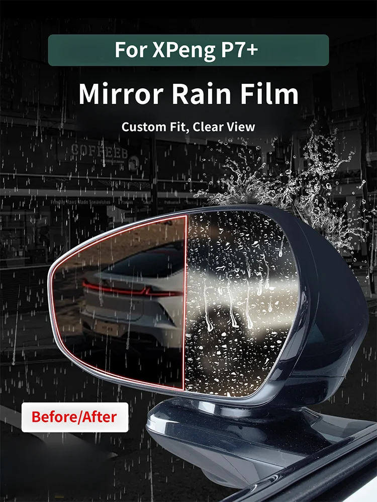 For XPENG P7+ 2026 2027 Rearview Mirror Rainproof Film Anti-Fog Transparent Protective Film Exterior Accessories Custom Fit