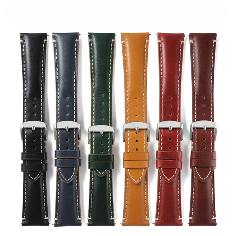 Handmade Strap, Japanese Xin Xi Horse Hip Leather, Suitable for Concas Oyster Water Ghost Strap Men's Bracelet Accessories