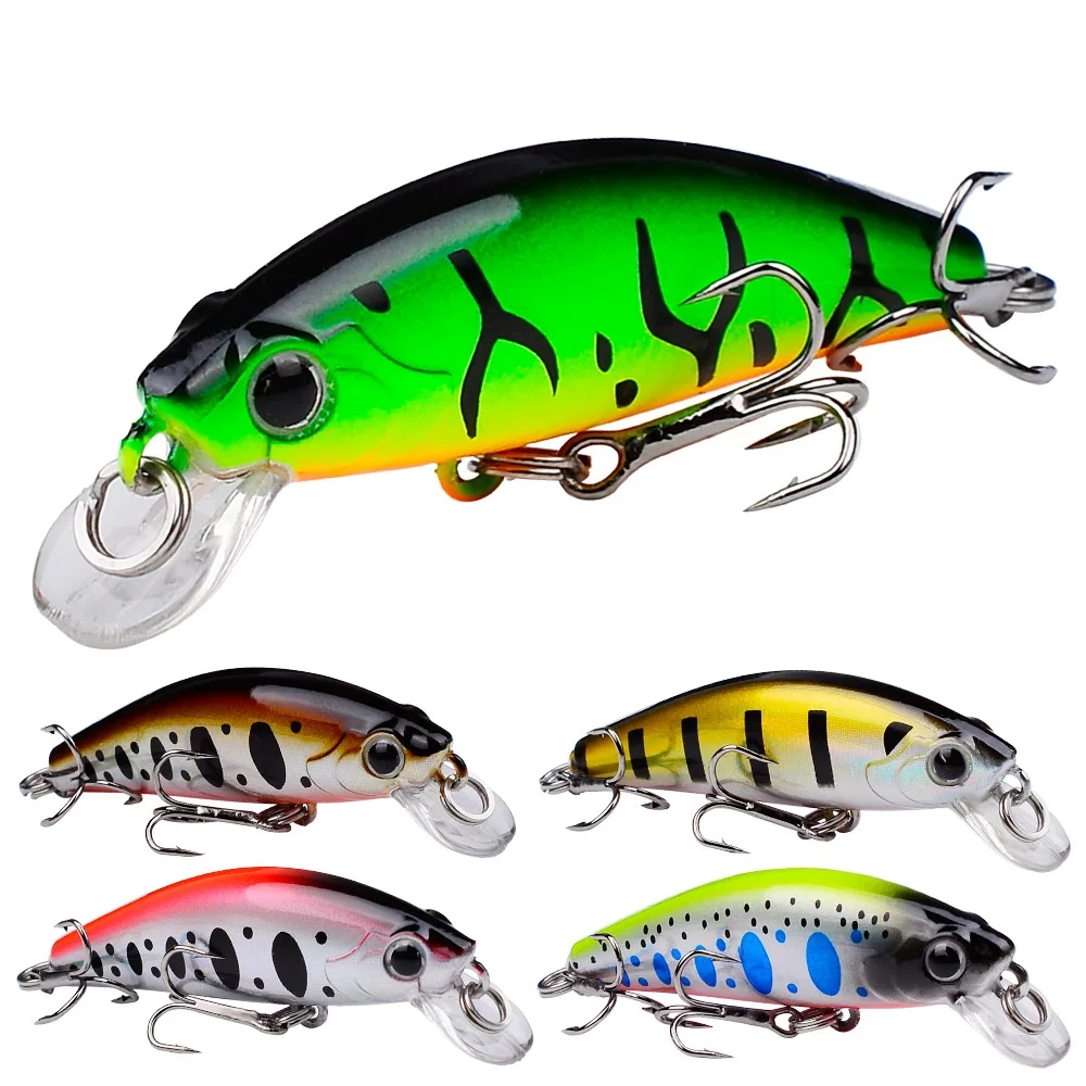 5.6cm 6.8g Mini Sinking Minnow Wobblers Fishing Lures Trout Artificial Plastic Hard Bait Jerkbait Crankbait Bass Fishing Tackle