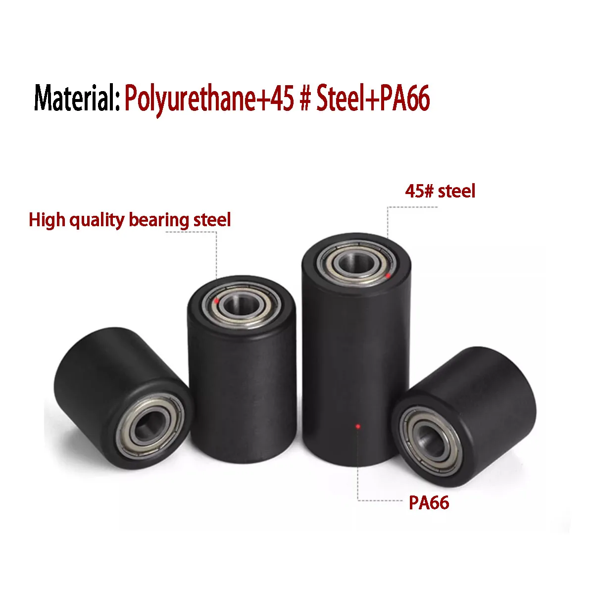 ID=6-20mm Nylon Driven Wheel Double Bearing Unpowered Roller Belt Sander Slide Rail Guided Conveyor Roller