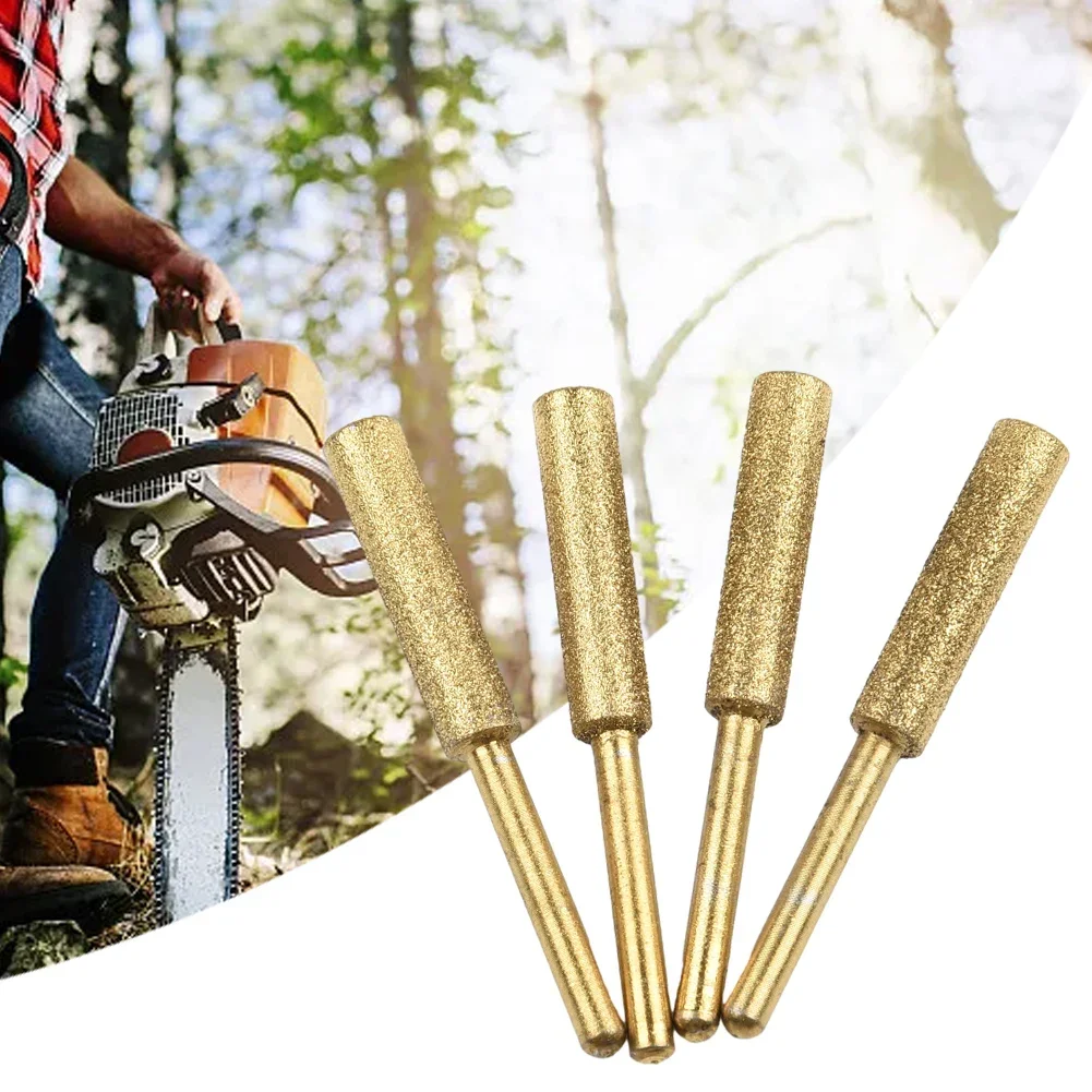 Brand New High Quality Chainsaw Sharpener Diamond Shank 3mm Spare Parts Titanium Yard 12pcs 3 Size/4pc Grinding Head