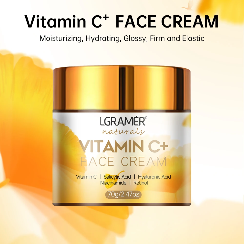 Crema facial con vitamina C, Retinol, suave, hidratante, reafirmante, hialurónico, aclarante, reparador, crema blanqueadora para el cuidado de la piel suave