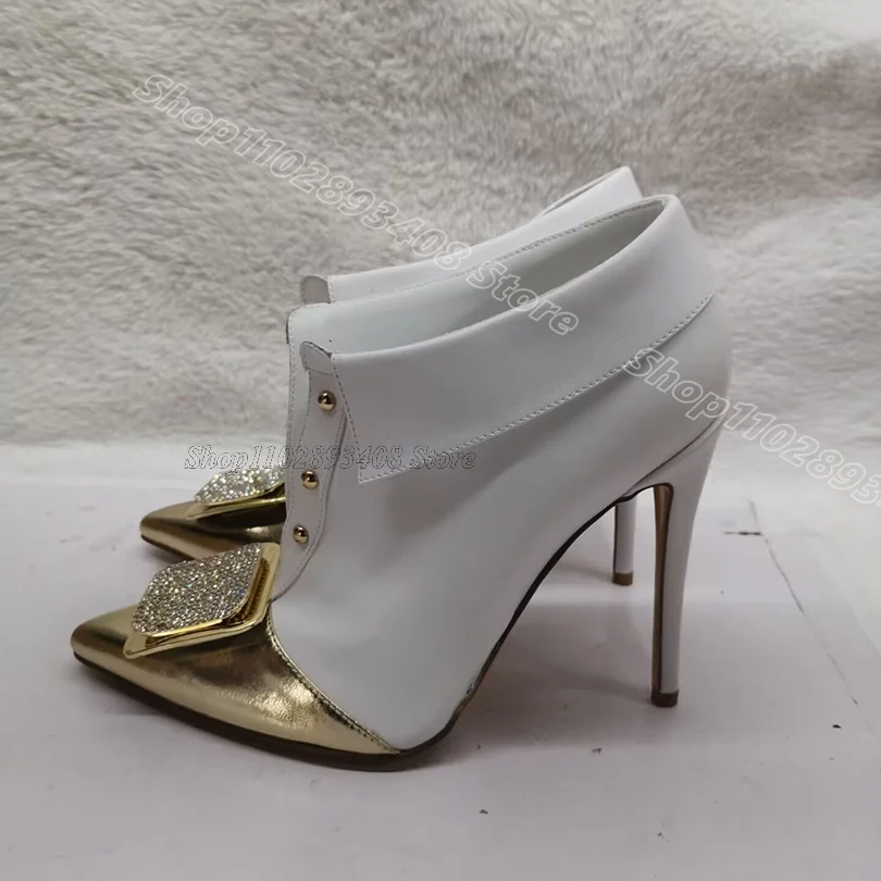 

Bicolor Crystal Decor Leather Pumps Pointed Toe Buckle British Style Dress Party for Women Sexy Pumps 2026 Zapatos Para Mujere