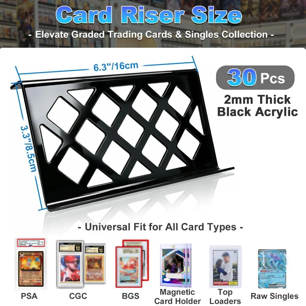 Acrylic Trading Card Display Stand Modular 30PCS for Sports Cards Card Show Rack