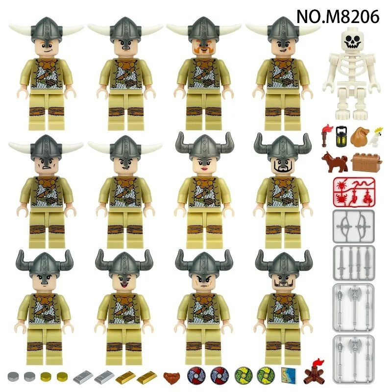 

2 Viking 8206 Children's Small Particle Building Block Toy Dog Accessories Cross-Border Meigao