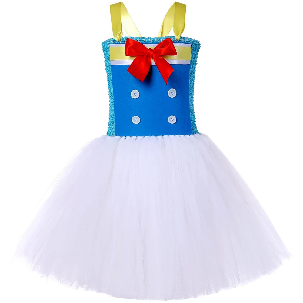 Cartoon Duck Costumes for Baby Girls Birthday Ballet Tutus Kids Christmas Halloween Dresses Children Festival Performance Outfit