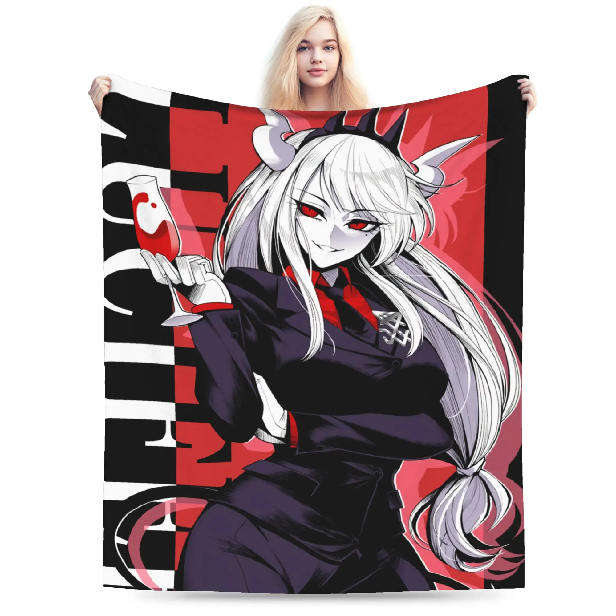 Contradiction Helltaker Lucifers Modeus Blanket Multi-size Soft Fuzzy Plush  Throw Blankets for Couch Sofa and Bed