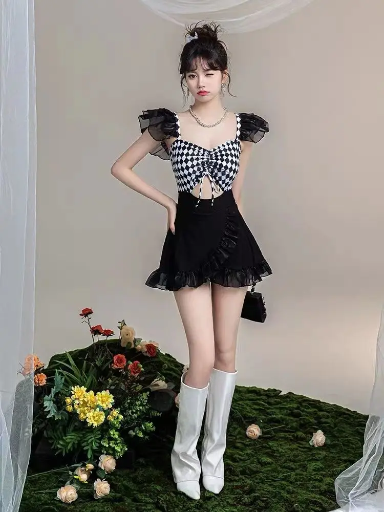 Cover-up pour femmes, Style plage, maillot de bain conservateur, été, douce princesse, Slim, ajouré, volants, Design Ins vacances, populaire, 2023