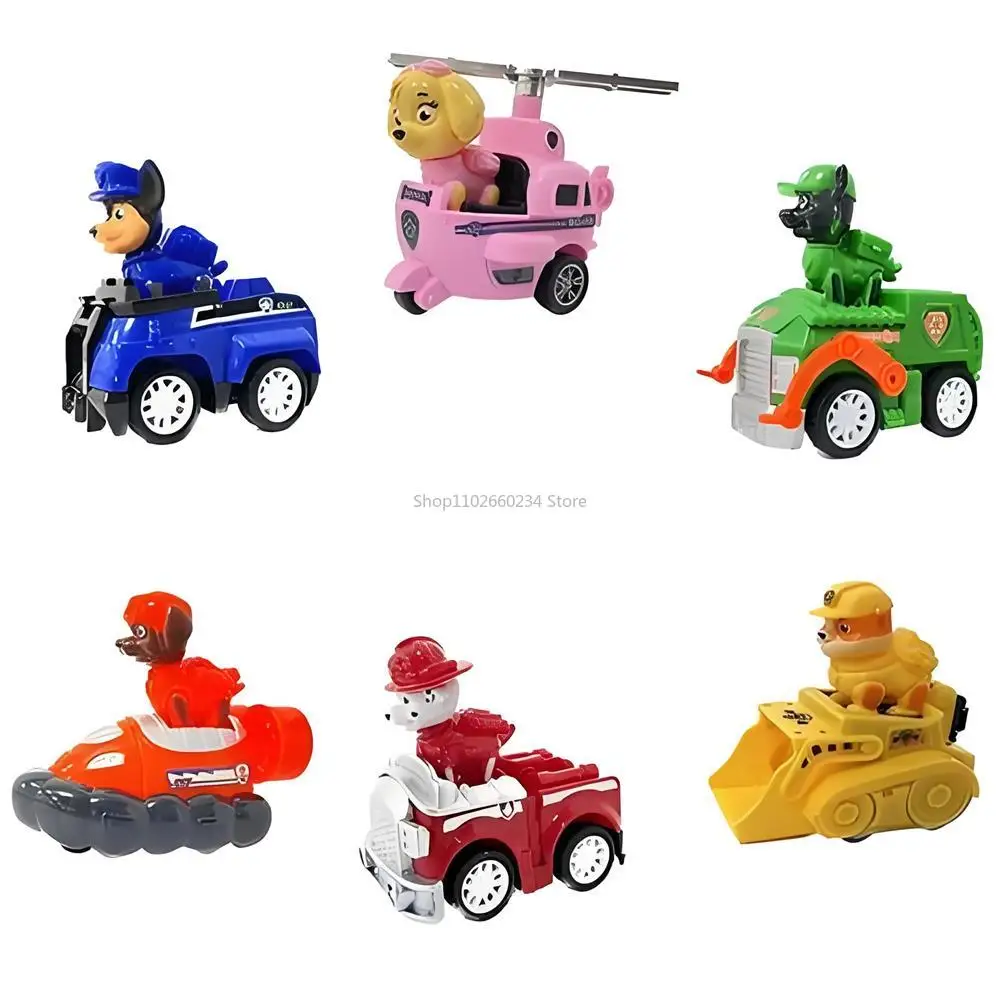 Paw Patrol Pull-Back-Autos Cartoon-Fahrzeug Chase Skye Marshall Rubble Spielset Actionfiguren-Sammlung Modellspielzeug Geburtstagsgeschenk