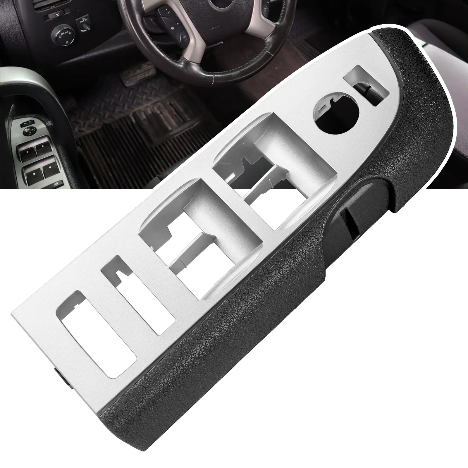 

Window Switch Bezel Cover Front Left Control Switch Panel Trim For 2010-2014 Chevrolet Silverado GMC Sierra OE 22968506 20945129