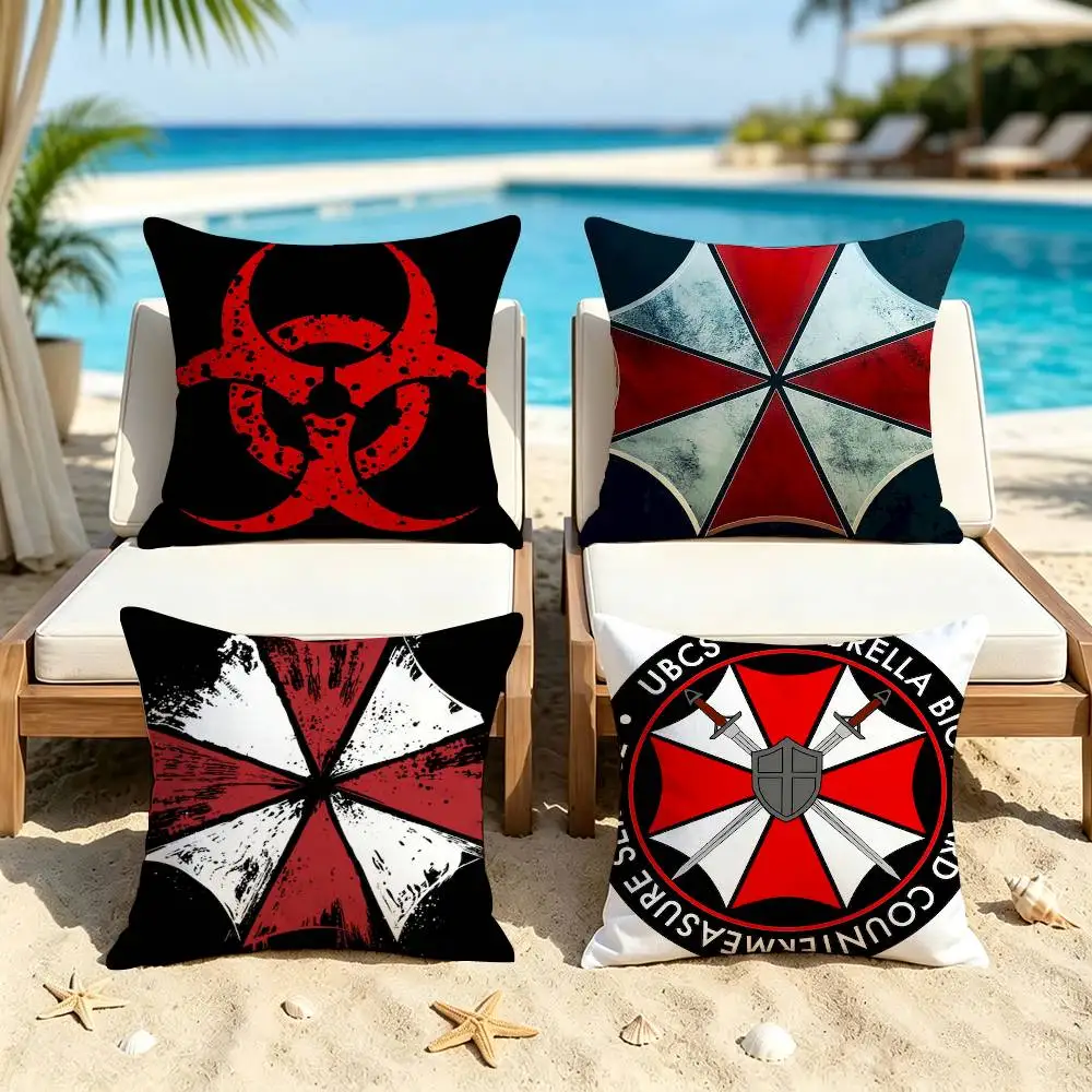 Game R-Resident E-Evil  Square Double-Sided Printed Pillow Case Sofa Cushion Cover Bedroom Bedside Decor