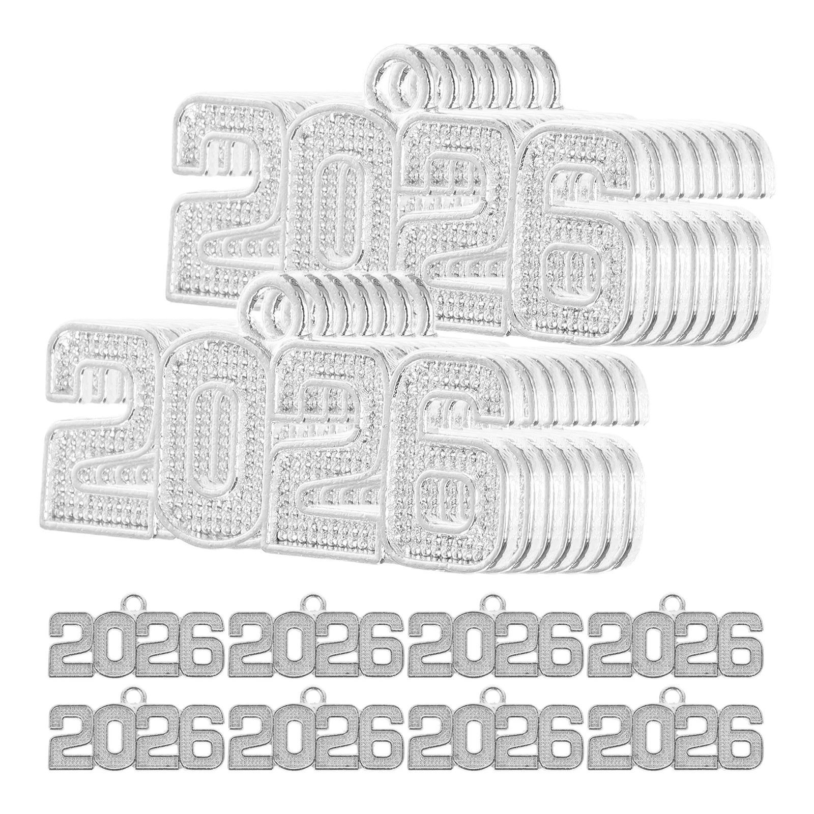 

50pcs 2026 Alloy Year Charms For Diy Keychain Pendant Bracelet Necklace Jewelry Making Graduation Tassel Accessories Grad Cap