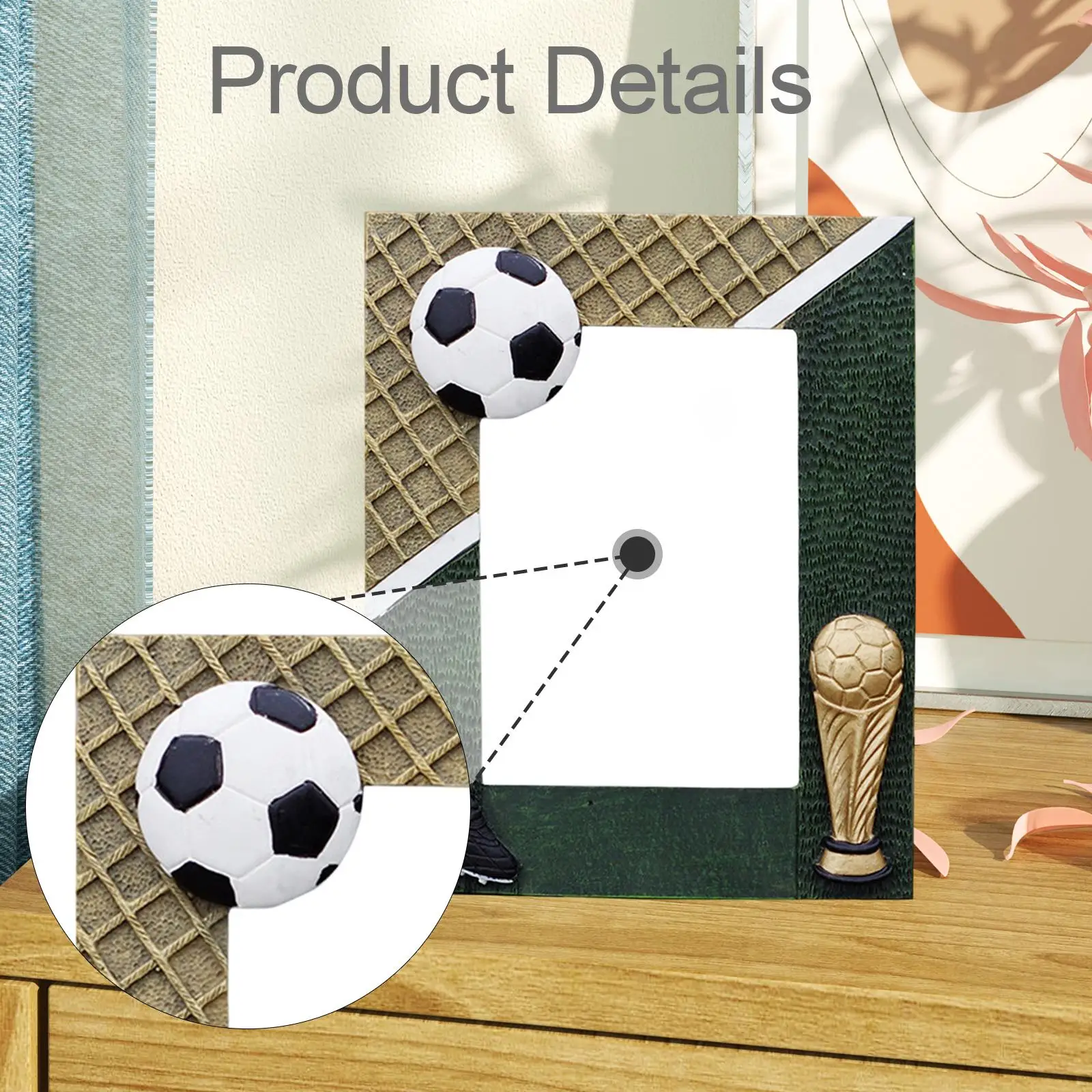 Soccer Photo Frame Gifts Memorable Keepsake Organizer for Desktop Men Home