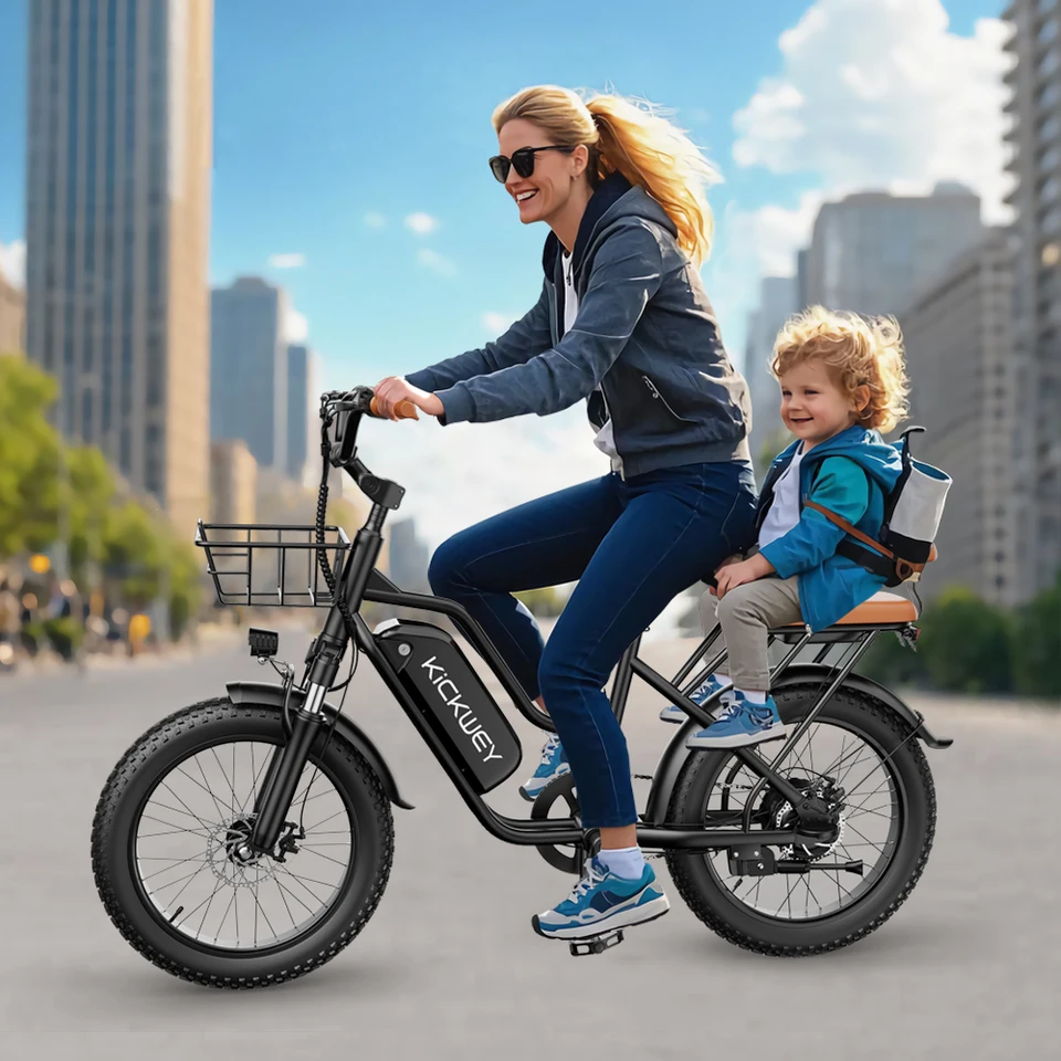 Kickwey LD20 Adult Electric Bike 1500w 32MPH 48V20ah Mountain Electric Bicycle 20 Inch Fat Tire Motorcycle E Bike image 2