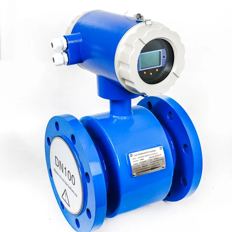 Battery Powered Acid Resistant Flow Meter Water Electromagnetic Flow Meter Magnetic Flowmeter