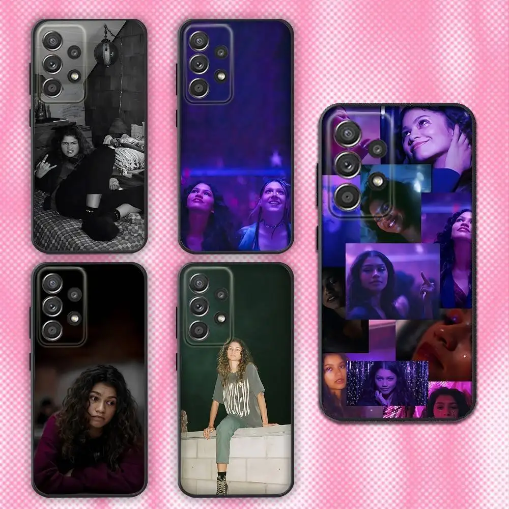 

American TV Euphoria Z-Zendaya Rue Phone Case For Samsung Galaxy A13,A21s,A22,A31,A32,A52,A53,A71,A80,Soft Black Shell