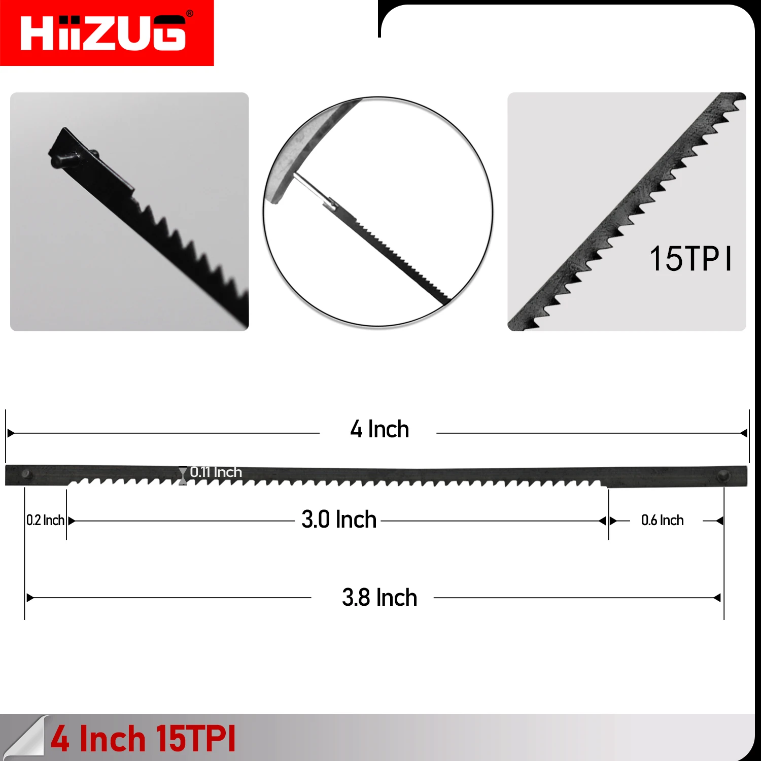 Imagem -03 - Scroll Blade Pin End para Dremel Moto-saw Pin End 105 mm 15 Tpi Apto para Ms20 Ms2001 Ms51-01 Ms52-01 Ms53-01 12 Pack