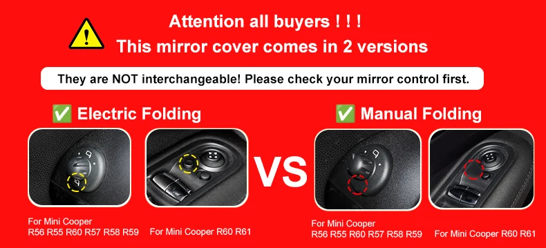Auto Rückspiegel Gehäuse Shell Für Mini Cooper R55 R56 R57 R58 R59 R60 R61 ABS Auto Spiegel Außen Dekorative Zubehör – Detail 1