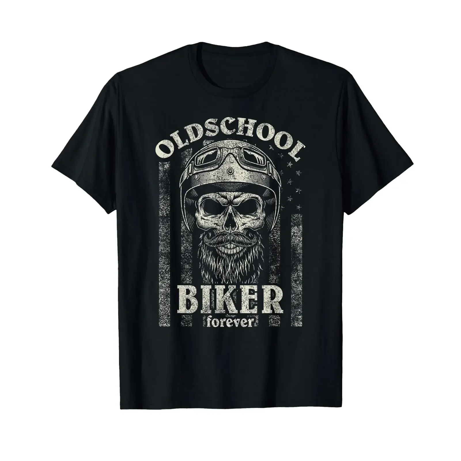 Old School Biker Forever I Motorrad Bike Totenkopf T Shirt vintage Washed Unisex homme Breathable Versatile fashion